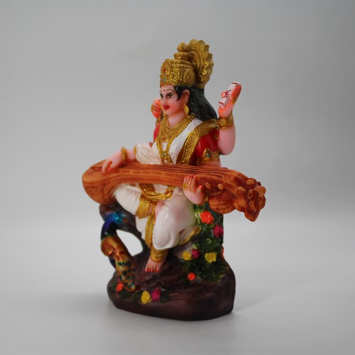 Maa Saraswati Fiber Statue,Hindu Goddess Saraswati ji Murti for Pooja,Meditation,Office,Home,Study Table Decorative,Showpiece Figurines
